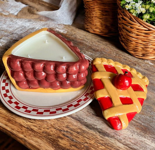 Pie with lid on a plate